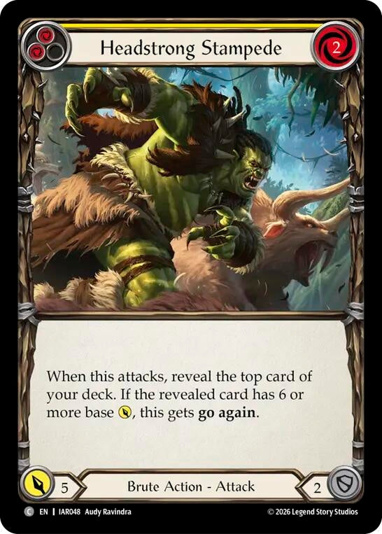 Image for Headstrong Stampede (Yellow) [Usurp the Shadow Throne] (IAR) - Flesh and Blood TCG