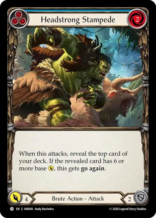 Image for Headstrong Stampede (Blue) [Usurp the Shadow Throne] (IAR) - Flesh and Blood TCG