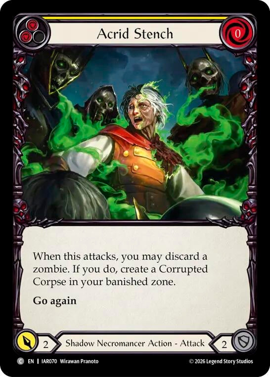 Image for Acrid Stench (Yellow) [Usurp the Shadow Throne] (IAR) - Flesh and Blood TCG
