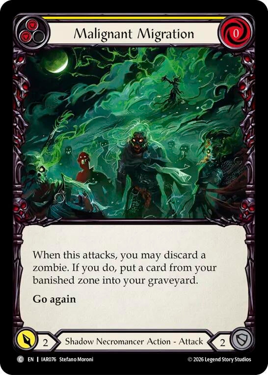 Image for Malignant Migration (Yellow) [Usurp the Shadow Throne] (IAR) - Flesh and Blood TCG