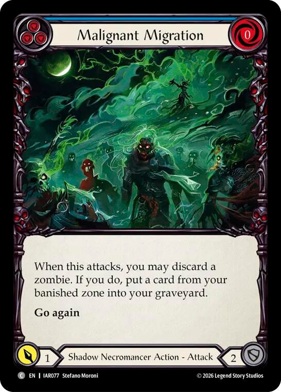 Image for Malignant Migration (Blue) [Usurp the Shadow Throne] (IAR) - Flesh and Blood TCG