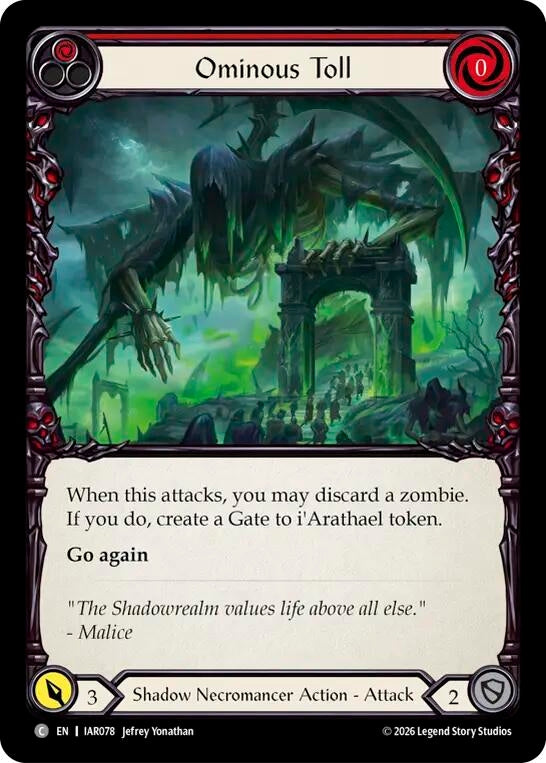 Image for Ominous Toll (Red) [Usurp the Shadow Throne] (IAR) - Flesh and Blood TCG