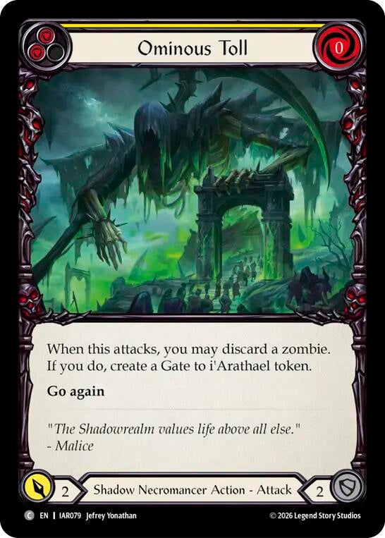 Image for Ominous Toll (Yellow) [Usurp the Shadow Throne] (IAR) - Flesh and Blood TCG