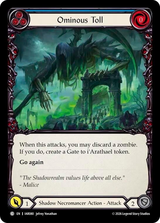 Image for Ominous Toll (Blue) [Usurp the Shadow Throne] (IAR) - Flesh and Blood TCG