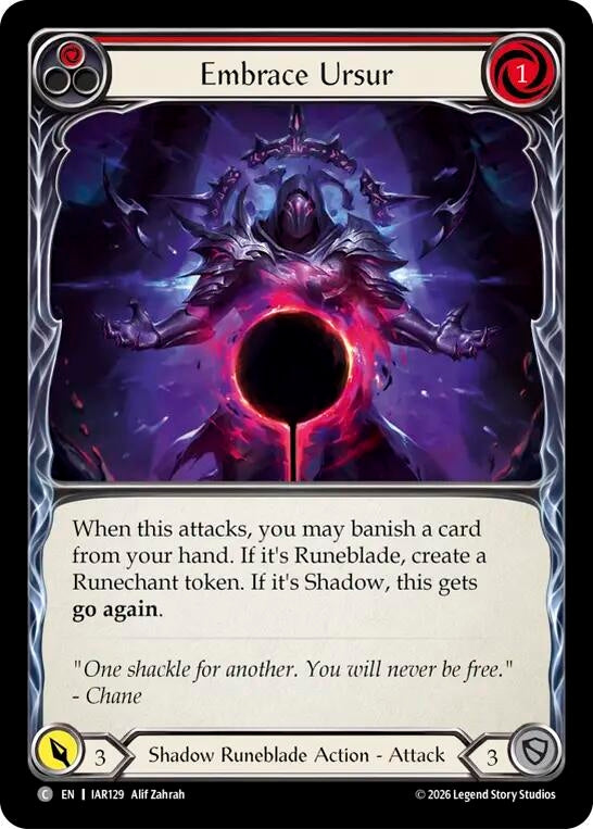 Image for Embrace Ursur (Red) [Usurp the Shadow Throne] (IAR) - Flesh and Blood TCG