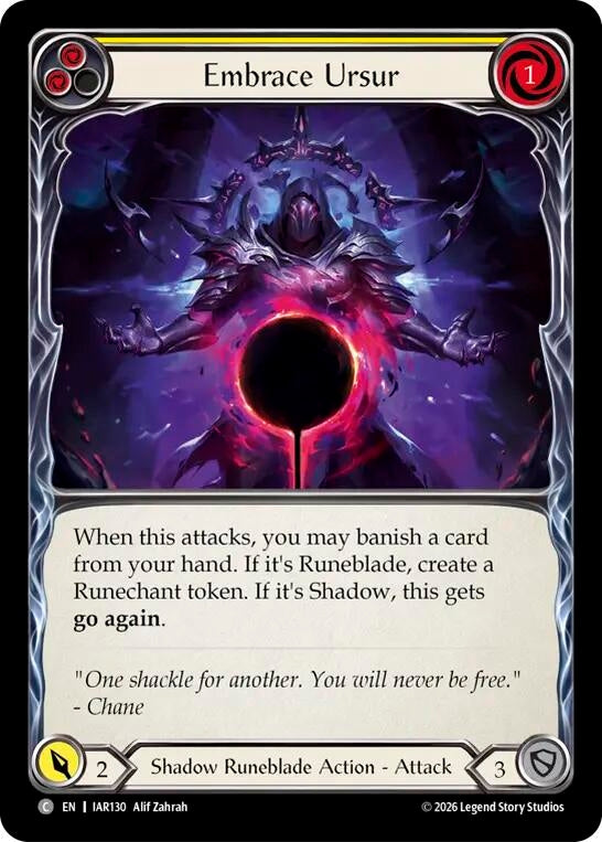 Image for Embrace Ursur (Yellow) [Usurp the Shadow Throne] (IAR) - Flesh and Blood TCG
