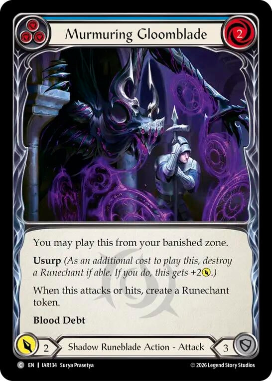 Image for Murmuring Gloomblade (Blue) [Usurp the Shadow Throne] (IAR) - Flesh and Blood TCG