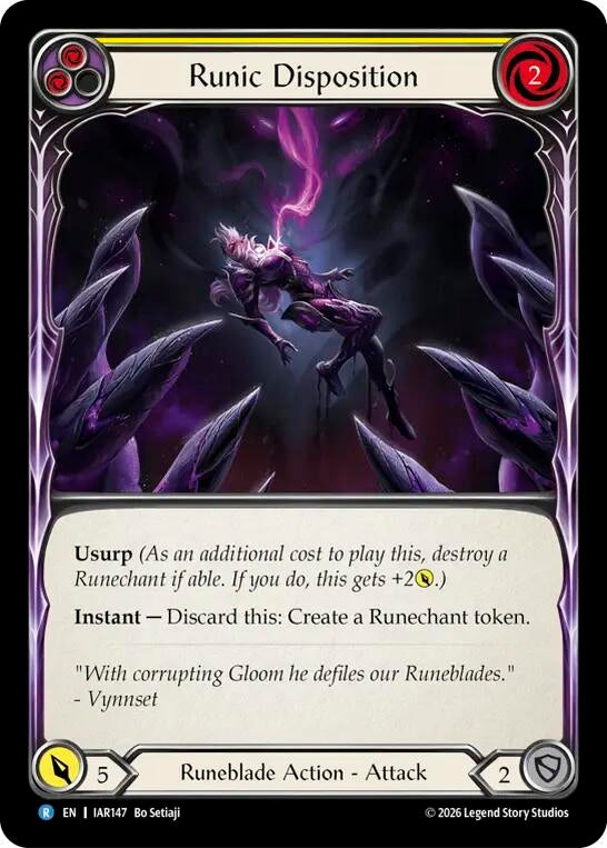 Image for Runic Disposition (Yellow) [Usurp the Shadow Throne] (IAR) - Flesh and Blood TCG