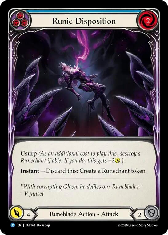 Image for Runic Disposition (Blue) [Usurp the Shadow Throne] (IAR) - Flesh and Blood TCG