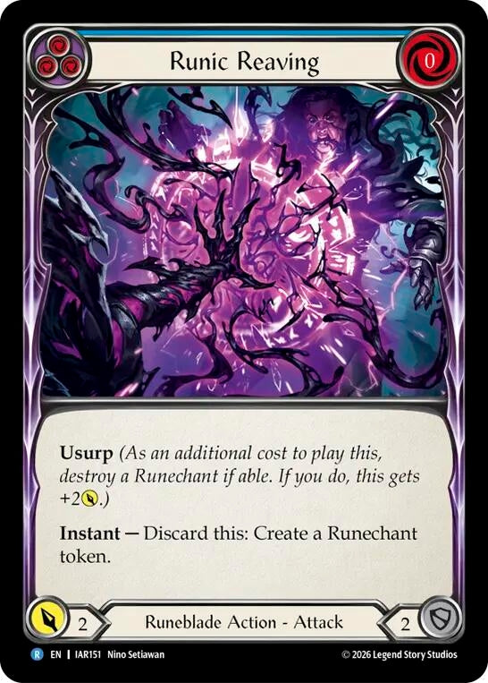 Image for Runic Reaving (Blue) [Usurp the Shadow Throne] (IAR) - Flesh and Blood TCG