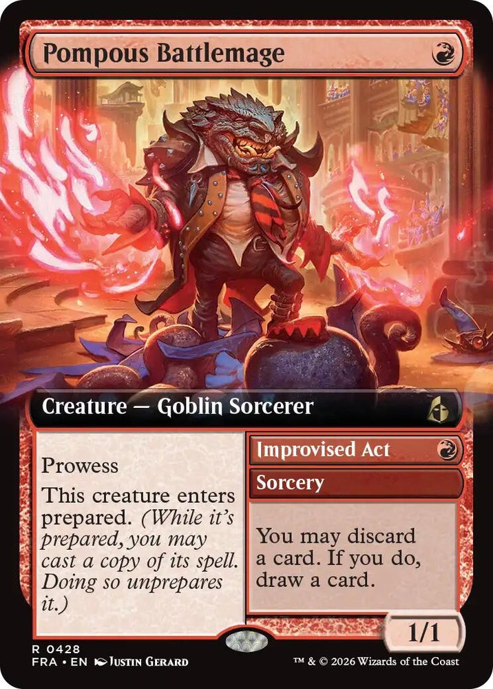 Image for Pompous Battlemage (Extended Art) (428) [Reality Fracture] (FRA) - Magic: The Gathering