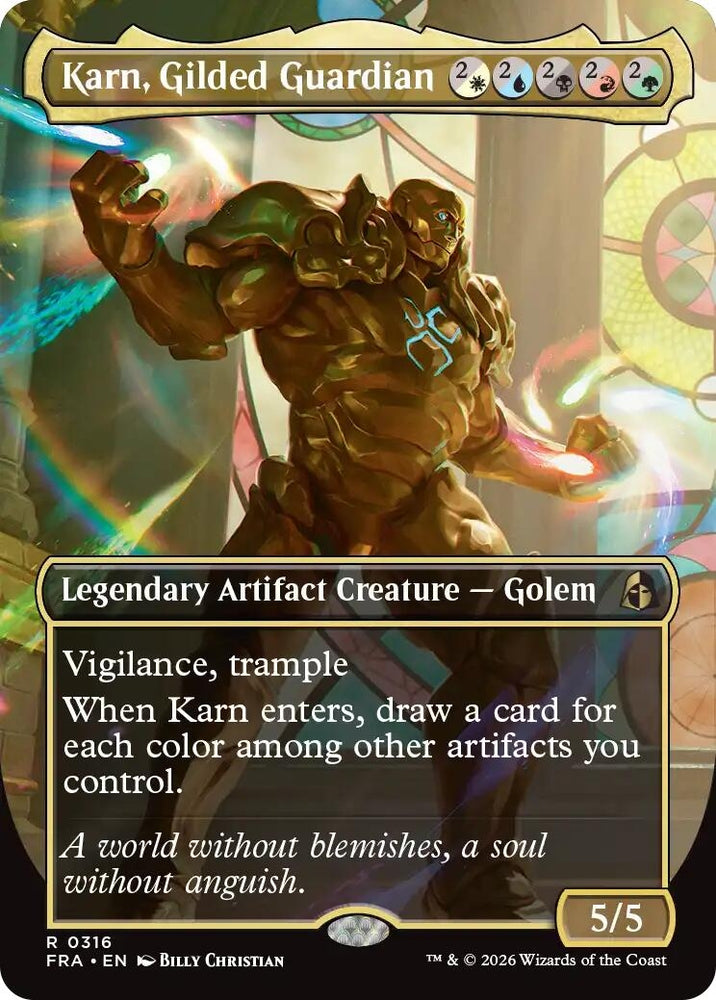 Image for Karn, Gilded Guardian (Borderless) (316) [Reality Fracture] (FRA) - Magic: The Gathering