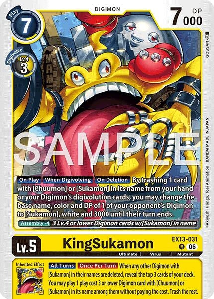 Image for KingSukamon [Chivalrous XIII] (EX-13) - Digimon Card Game