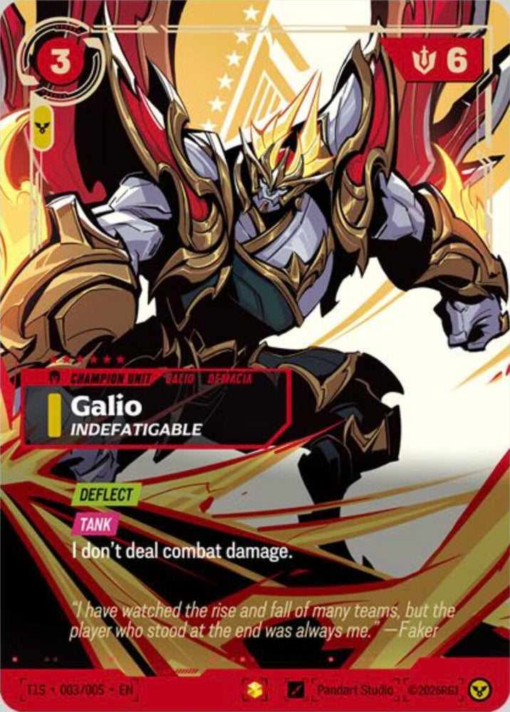 Image for Galio, Indefatigable (T1 Worlds Champion Signature Edition Bundle) (T1S 003/005) [Riftbound Promotional Cards] (PR) - Riftbound: League of Legends Trading Card Game