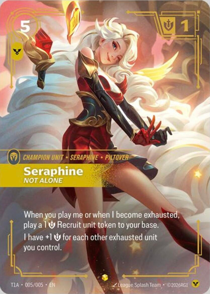 Image for Seraphine, Not Alone (T1 Worlds Champion Player Bundle) (T1A 005/005) [Riftbound Promotional Cards] (PR) - Riftbound: League of Legends Trading Card Game