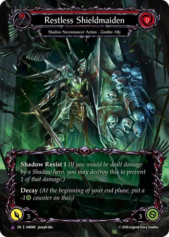 Image for Restless Shieldmaiden (Marvel) [Usurp the Shadow Throne] (IAR) - Flesh and Blood TCG