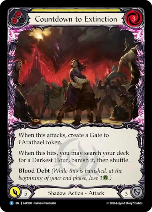 Image for Countdown to Extinction (Yellow) [Usurp the Shadow Throne] (IAR) - Flesh and Blood TCG