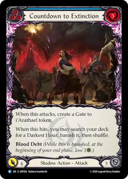 Image for Countdown to Extinction (Blue) [Usurp the Shadow Throne] (IAR) - Flesh and Blood TCG