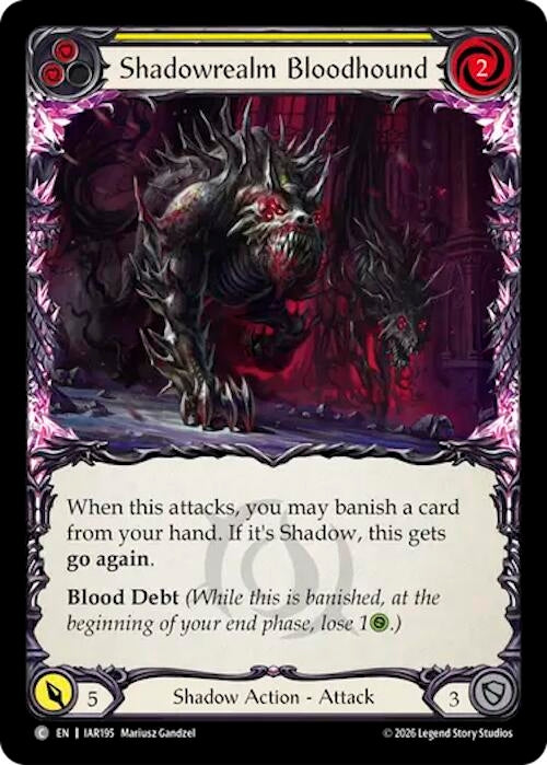 Image for Shadowrealm Bloodhound (Yellow) [Usurp the Shadow Throne] (IAR) - Flesh and Blood TCG