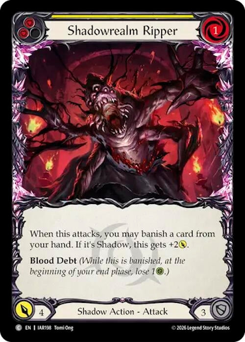 Image for Shadowrealm Ripper (Yellow) [Usurp the Shadow Throne] (IAR) - Flesh and Blood TCG