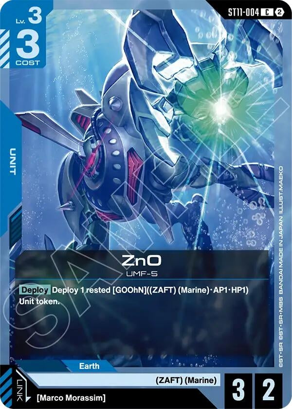 Image for ZnO [Starter Deck 11: Aquatic Assault] (ST11) - Gundam Card Game