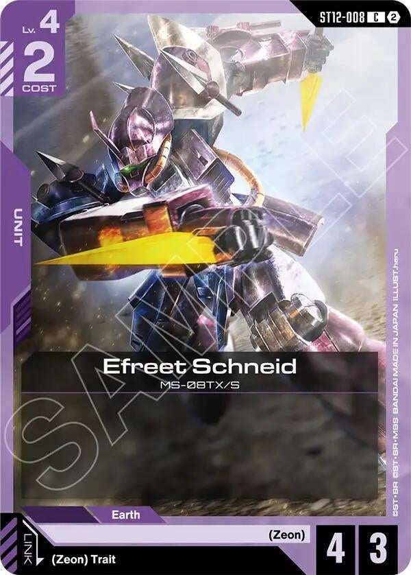 Image for Efreet Schneid [Starter Deck 12: Raging Onslaught] (ST12) - Gundam Card Game