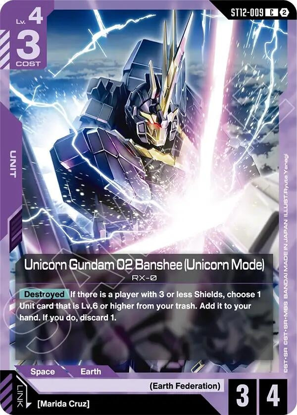 Image for Unicorn Gundam 02 Banshee (Unicorn Mode) [Starter Deck 12: Raging Onslaught] (ST12) - Gundam Card Game