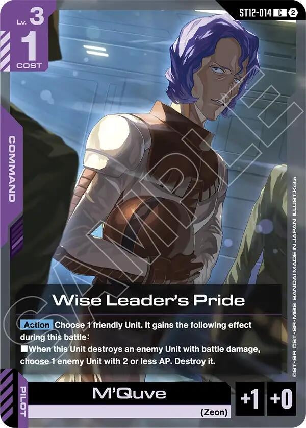 Image for Wise Leader's Pride [Starter Deck 12: Raging Onslaught] (ST12) - Gundam Card Game
