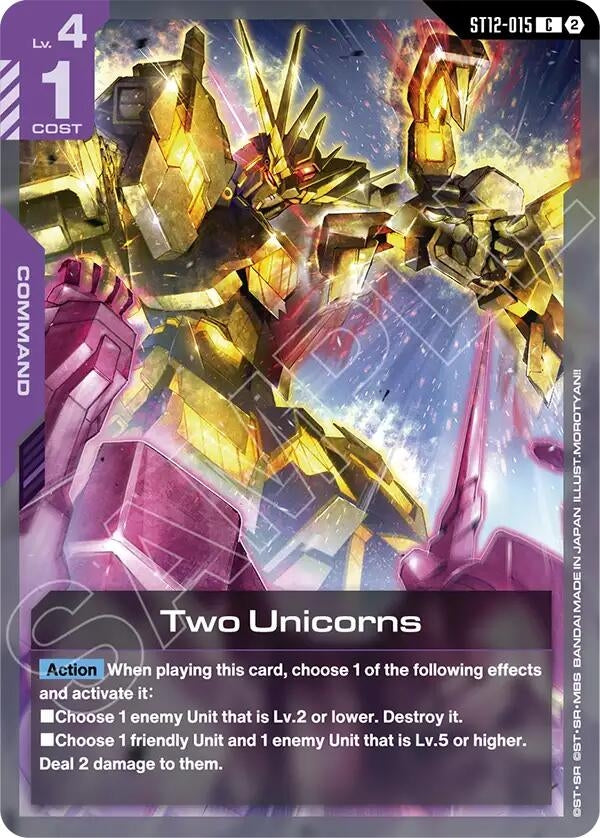 Image for Two Unicorns [Starter Deck 12: Raging Onslaught] (ST12) - Gundam Card Game