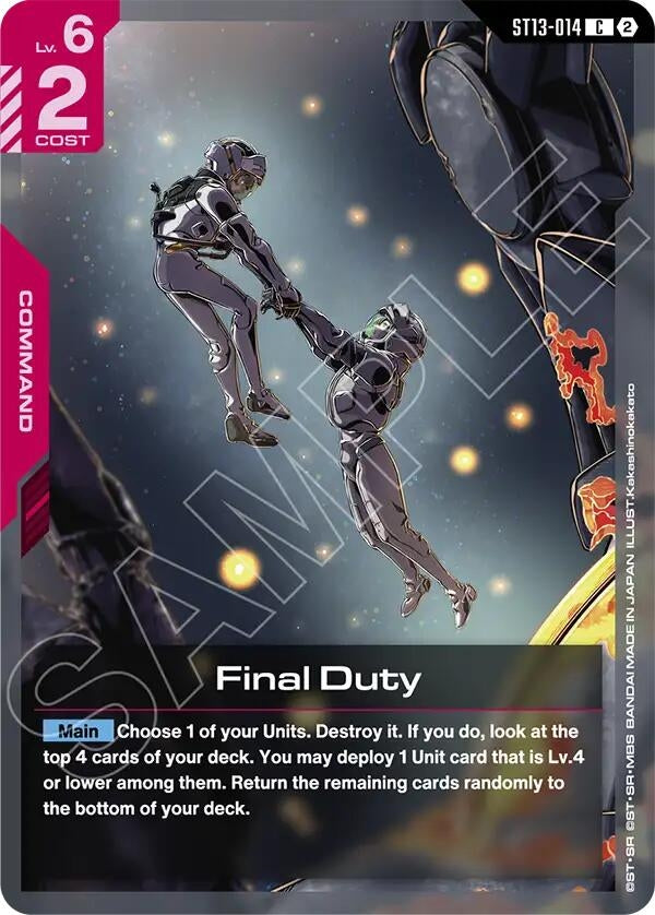 Image for Final Duty [Starter Deck 13: Silent Barrage] (ST13) - Gundam Card Game