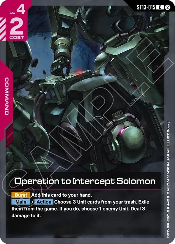 Image for Operation to Intercept Solomon [Starter Deck 13: Silent Barrage] (ST13) - Gundam Card Game