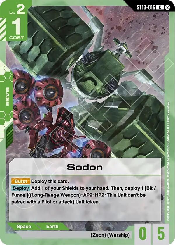 Image for Sodon [Starter Deck 13: Silent Barrage] (ST13) - Gundam Card Game