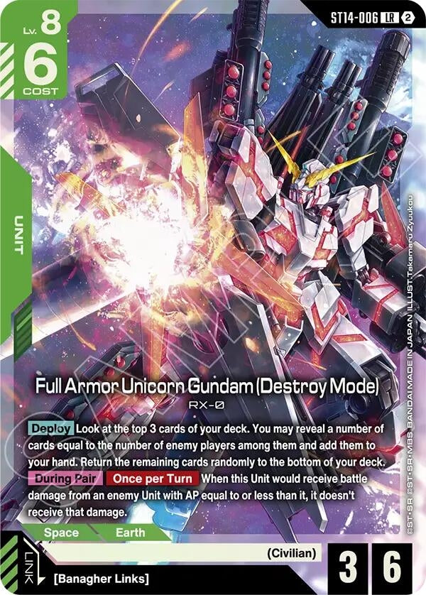 Image for Full Armor Unicorn Gundam (Destroy Mode) [Starter Deck 14: Heavy Dominion] (ST14) - Gundam Card Game