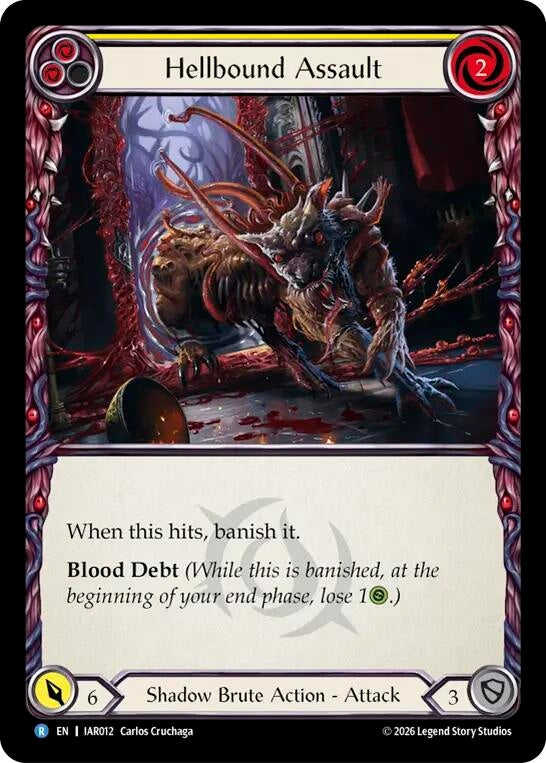 Image for Hellbound Assault (Yellow) [Usurp the Shadow Throne] (IAR) - Flesh and Blood TCG