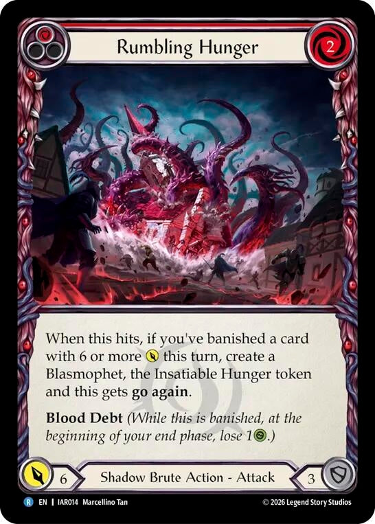 Image for Rumbling Hunger (Red) [Usurp the Shadow Throne] (IAR) - Flesh and Blood TCG