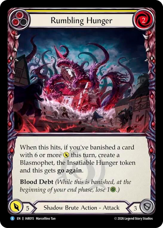 Image for Rumbling Hunger (Yellow) [Usurp the Shadow Throne] (IAR) - Flesh and Blood TCG