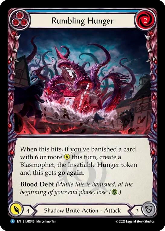 Image for Rumbling Hunger (Blue) [Usurp the Shadow Throne] (IAR) - Flesh and Blood TCG