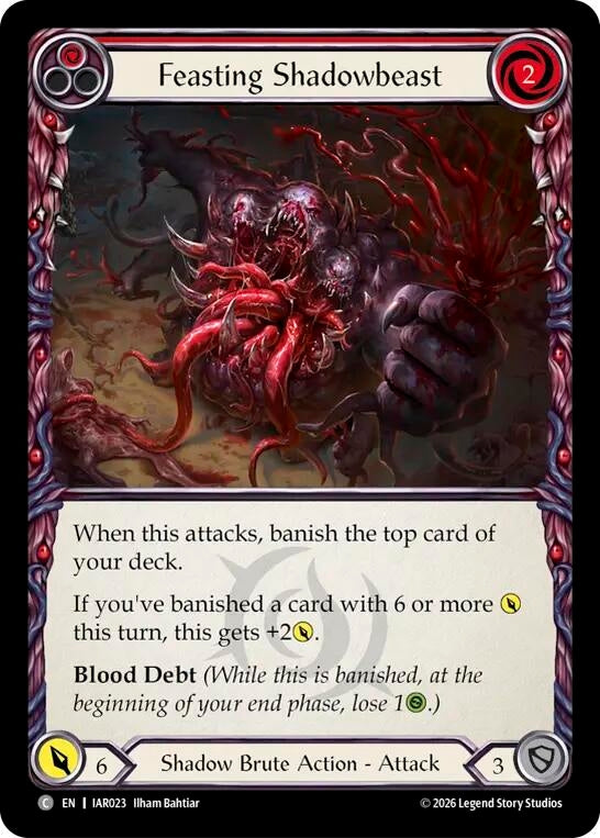 Image for Feasting Shadowbeast (Red) [Usurp the Shadow Throne] (IAR) - Flesh and Blood TCG