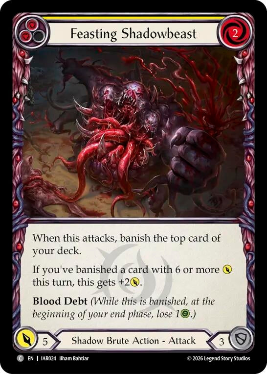 Image for Feasting Shadowbeast (Yellow) [Usurp the Shadow Throne] (IAR) - Flesh and Blood TCG