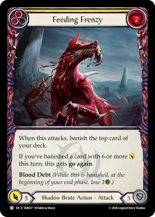 Image for Feeding Frenzy (Yellow) [Usurp the Shadow Throne] (IAR) - Flesh and Blood TCG