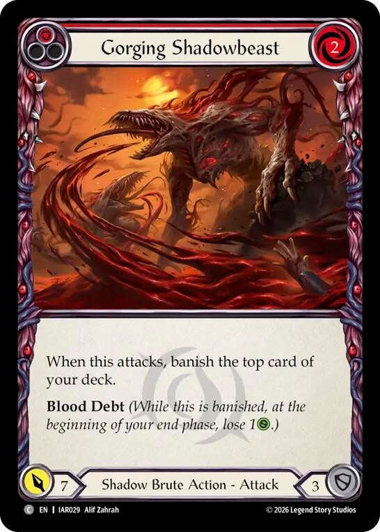 Image for Gorging Shadowbeast (Red) [Usurp the Shadow Throne] (IAR) - Flesh and Blood TCG