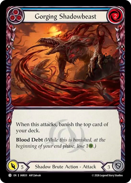 Image for Gorging Shadowbeast (Blue) [Usurp the Shadow Throne] (IAR) - Flesh and Blood TCG