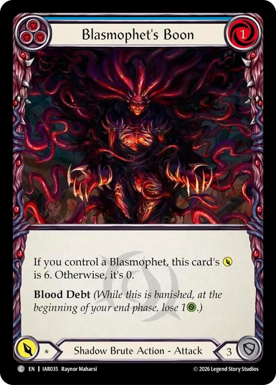 Image for Blasmophet's Boon [Usurp the Shadow Throne] (IAR) - Flesh and Blood TCG