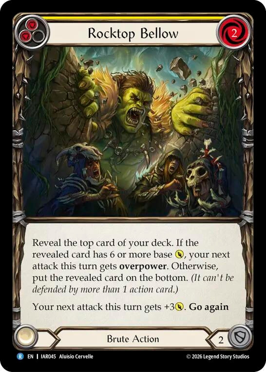 Image for Rocktop Bellow (Yellow) [Usurp the Shadow Throne] (IAR) - Flesh and Blood TCG