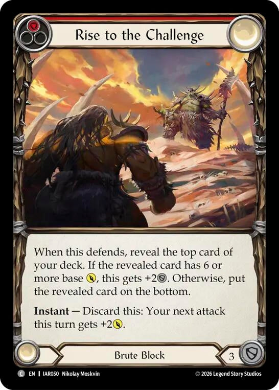 Image for Rise to the Challenge (Red) [Usurp the Shadow Throne] (IAR) - Flesh and Blood TCG