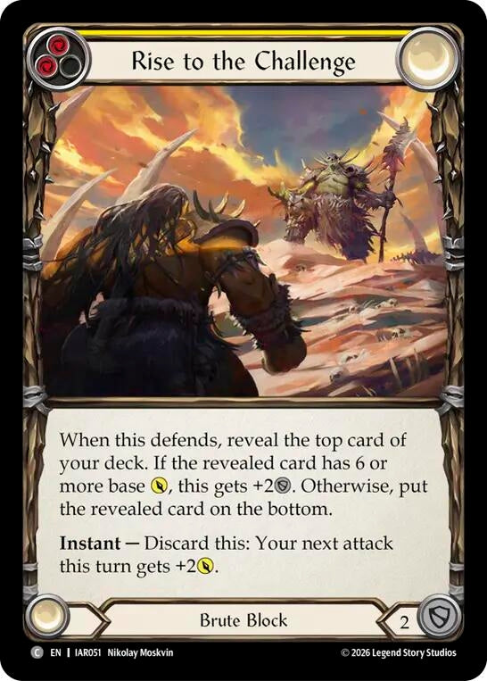 Image for Rise to the Challenge (Yellow) [Usurp the Shadow Throne] (IAR) - Flesh and Blood TCG