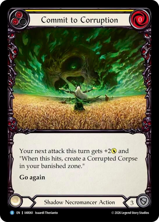 Image for Commit to Corruption (Yellow) [Usurp the Shadow Throne] (IAR) - Flesh and Blood TCG
