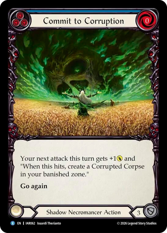Image for Commit to Corruption (Blue) [Usurp the Shadow Throne] (IAR) - Flesh and Blood TCG