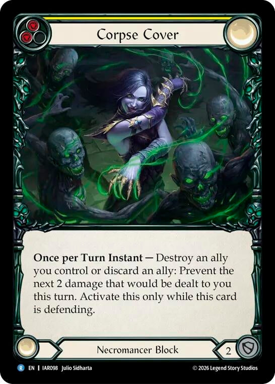 Image for Corpse Cover (Yellow) [Usurp the Shadow Throne] (IAR) - Flesh and Blood TCG