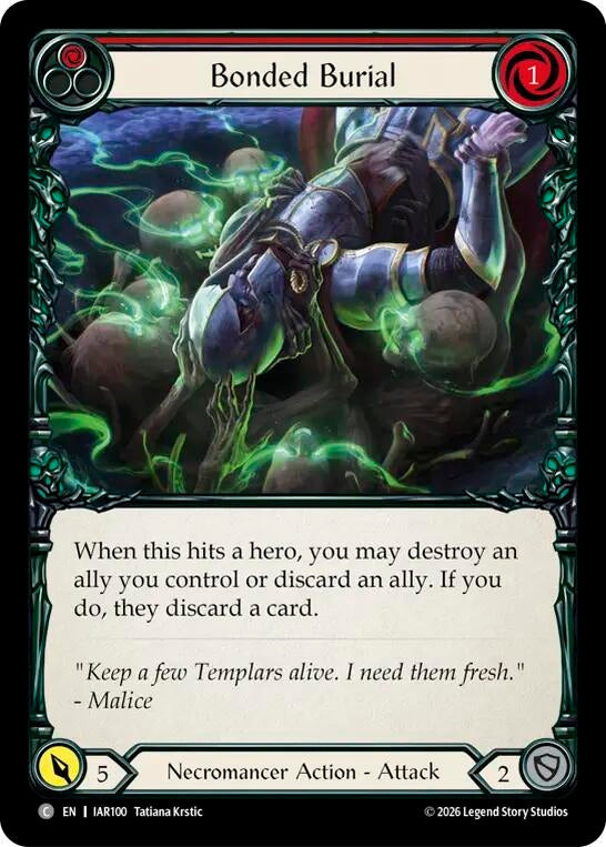 Image for Bonded Burial (Red) [Usurp the Shadow Throne] (IAR) - Flesh and Blood TCG